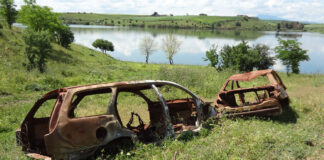 Diga Capacciotti trasformata in cimitero di auto rubate e bruciate