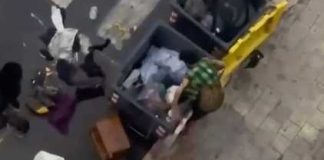 Foggia, quartiere Ferrovia: uomo si “tuffa” e poi si chiude nel cassonetto dei rifiuti