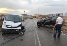 Scontro frontale sul ponte di via Cerignola a Foggia