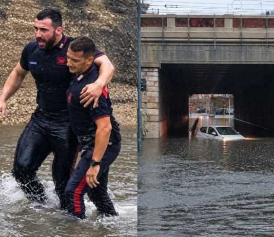 Carabiniere “eroe” salva tre donne intrappolate nelle auto sommerse dall’acqua